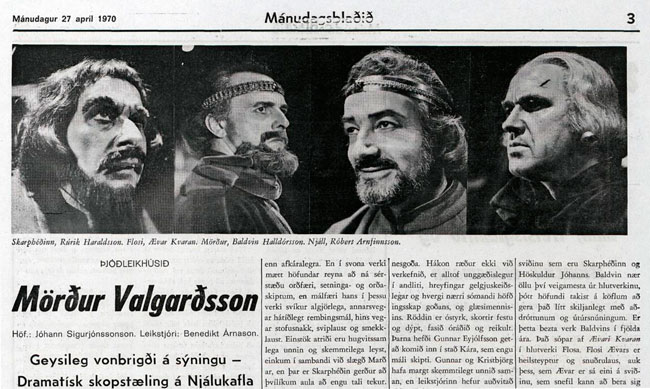 Skjáskot af umfjöllun Mánudagsblaðsins 27. apríl 1970, af timarit.is