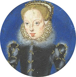 Mynd af Lady Katherine Grey, sirka 1555-1560, málað af Levina Teerlinc.