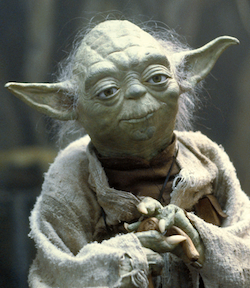 Yoda í fyrstu myndinni The Empire Strikes Back (1980)